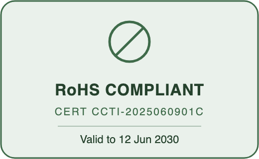 RoHS environmental compliance badge
