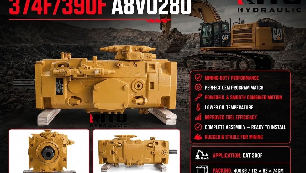 CAT 390F A8VO280 Main Pump: Displacement, Hydraulics & Replacement Guide for Mining Operations (2026)