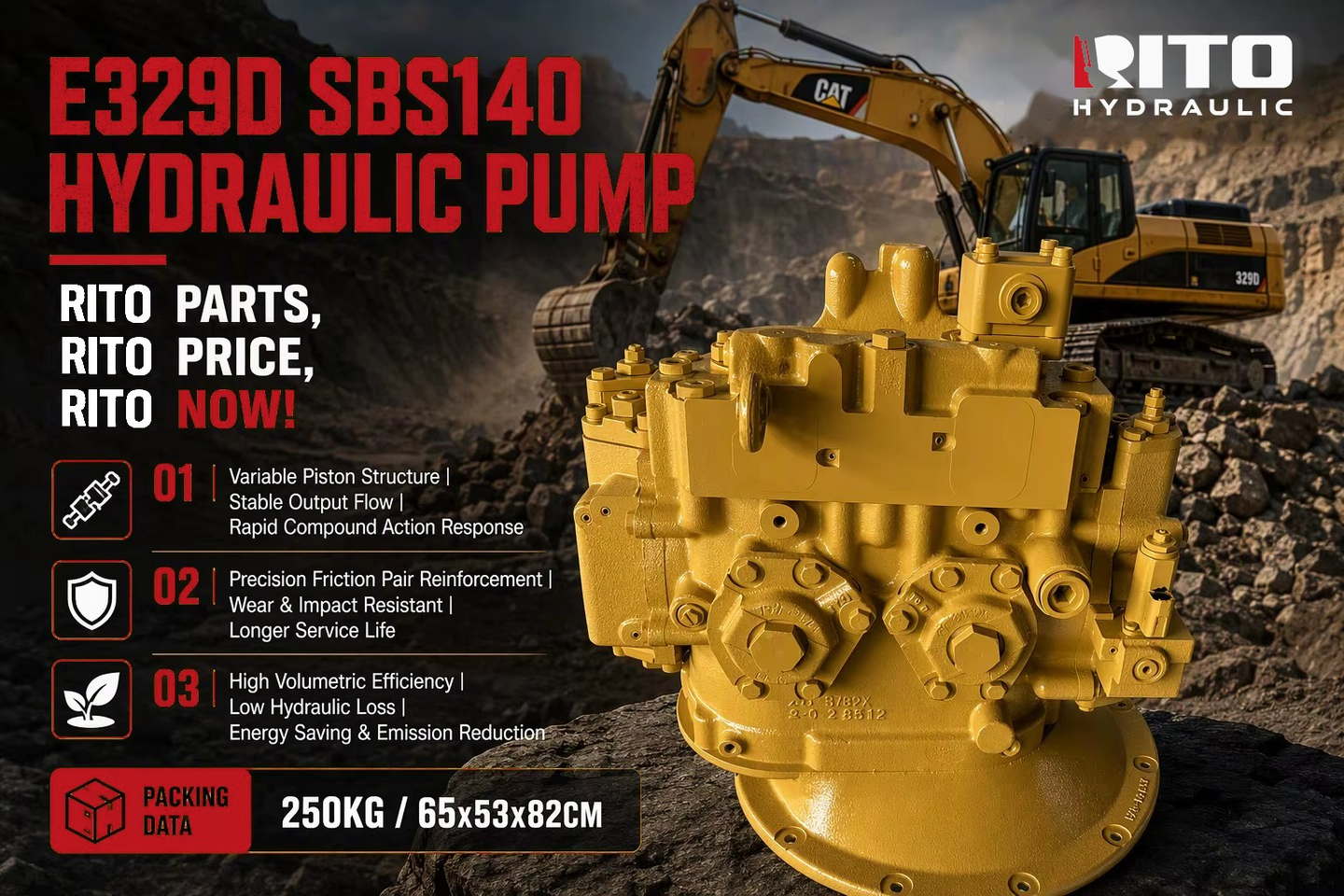 CAT 329D SBS140 hydraulic pump - power loss troubleshooting guide - RITO HYDRAULIC