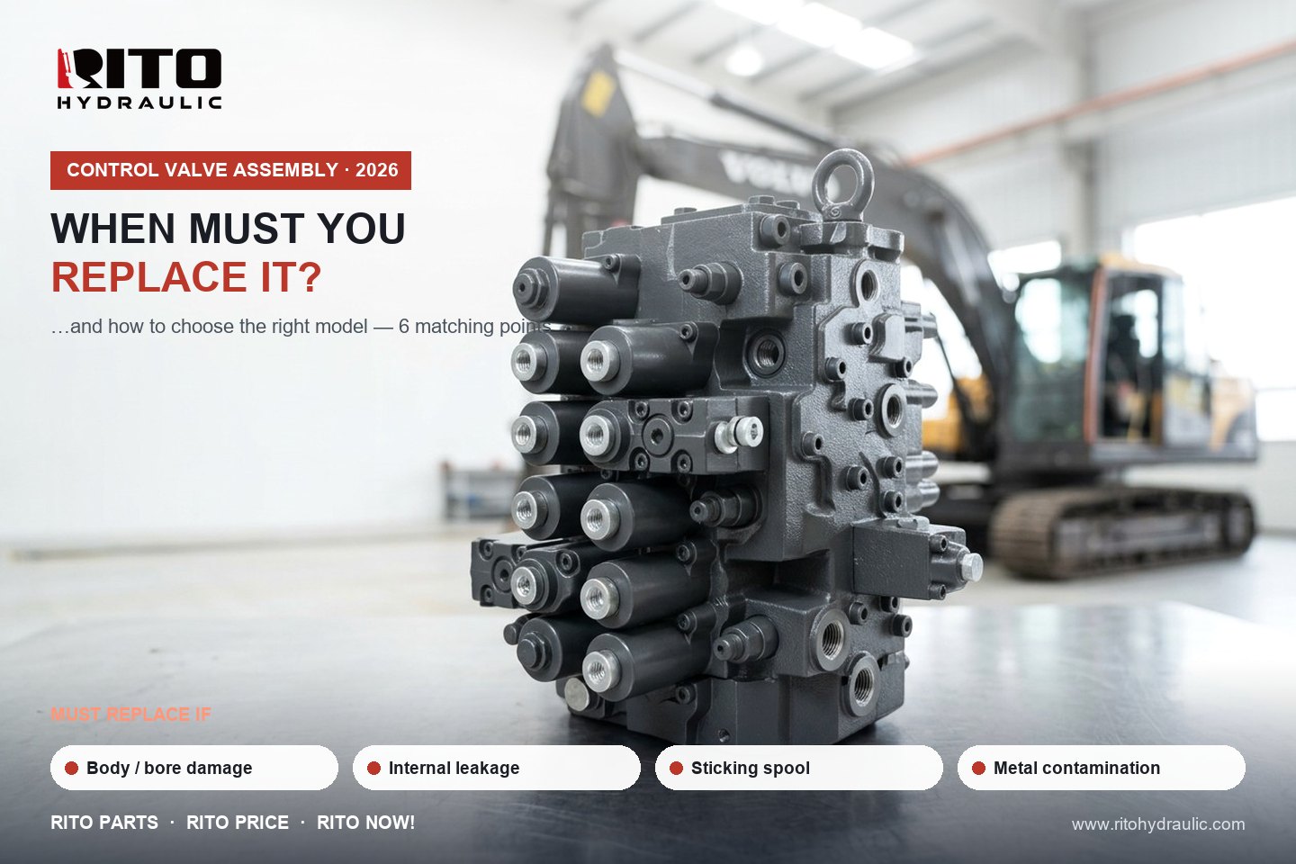Excavator hydraulic control valve assembly - when to replace and how to choose - RITO HYDRAULIC