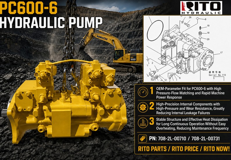 Komatsu PC600-6 Hydraulic Pump: Complete Specifications, Features & Buying Guide (2026)