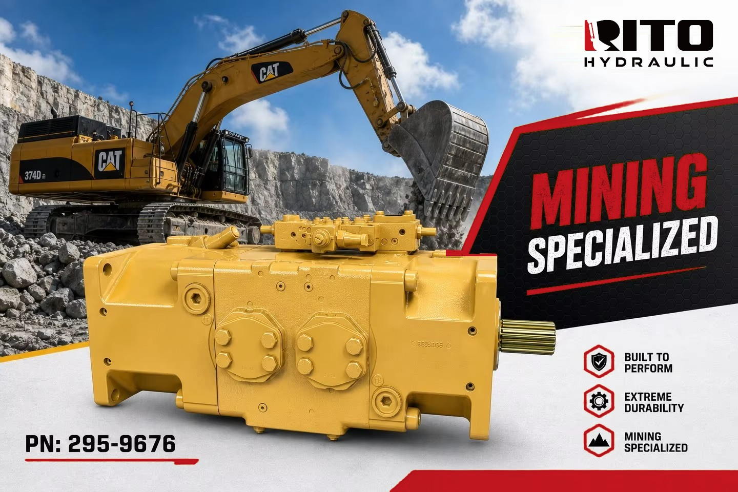 CAT 374D main hydraulic pump 295-9676 - A20VLO260 and three-pump vs double-pump explained - RITO HYDRAULIC