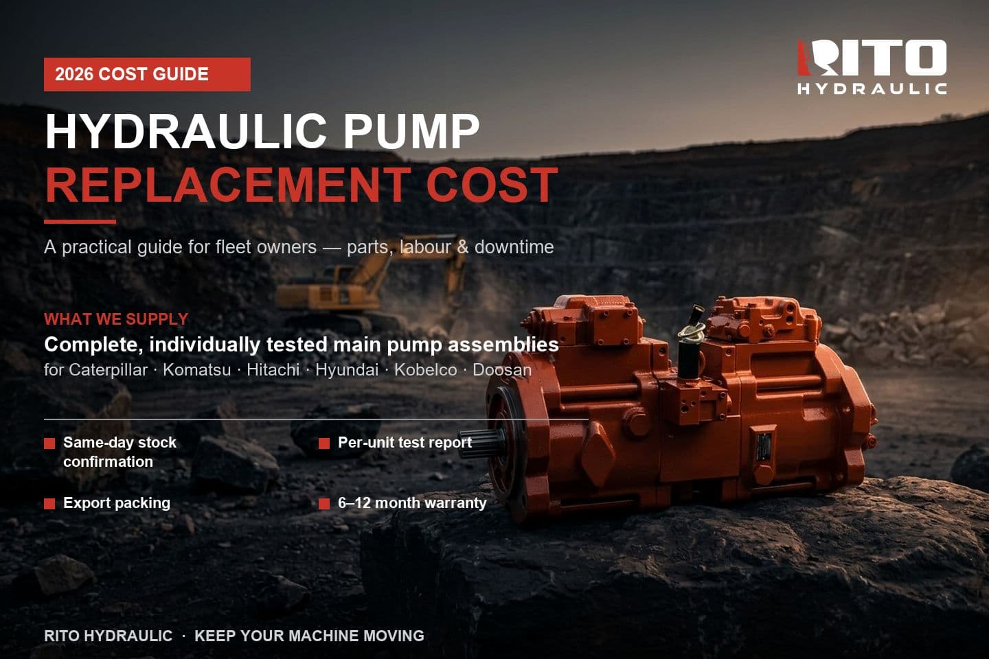 How Much Does It Cost to Replace an Excavator Hydraulic Pump? (2026 Price Guide for Fleet Owners)