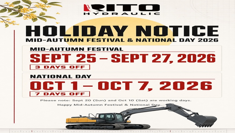 RITO Hydraulic Holiday Notice — Mid-Autumn Festival & National Day 2026
